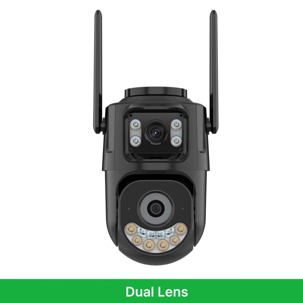 WONSDAR 4K HD Outdoor IP Camera with Triple Lens, Dual Screen, PTZ Functionality, Auto Tracking, and Wifi Surveillance System