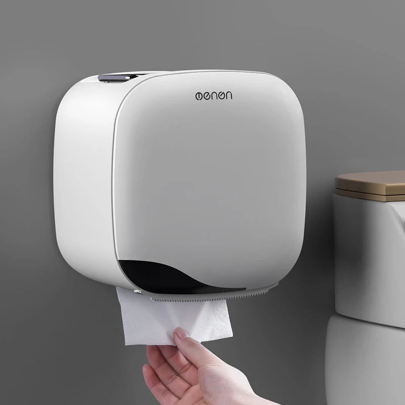 Multifunctional Waterproof Toilet Paper Holder - Dust-Proof Bathroom Storage Solution for Durable Paper Towels