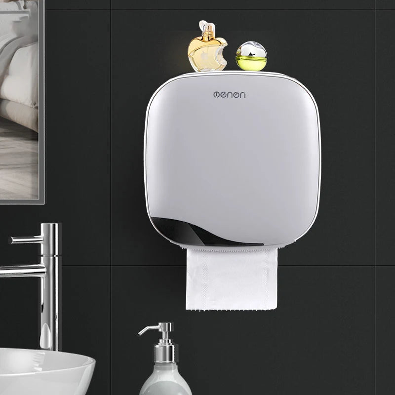 Multifunctional Waterproof Toilet Paper Holder - Dust-Proof Bathroom Storage Solution for Durable Paper Towels