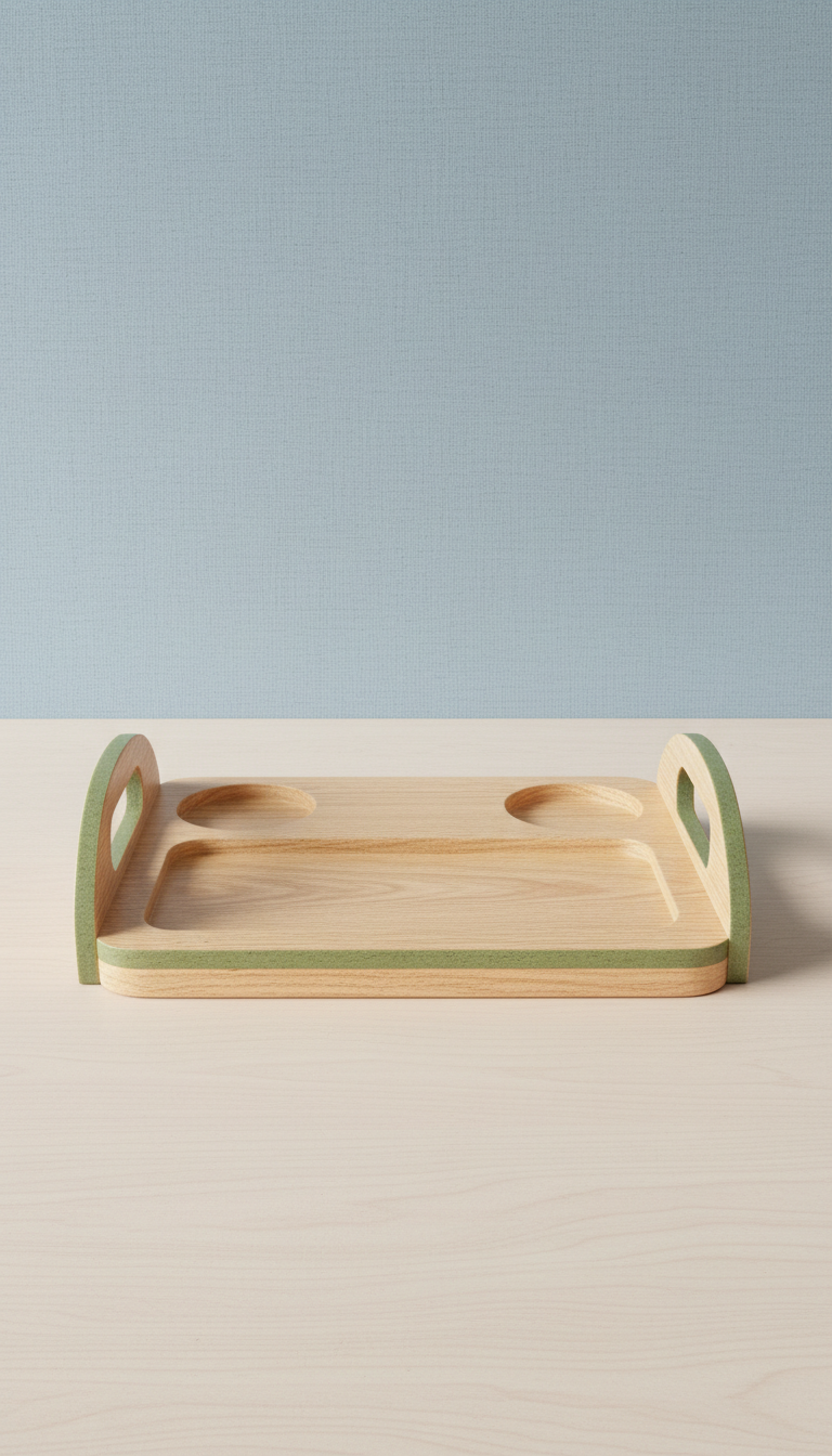 Vormontiertes Frühstückstablett aus Holz