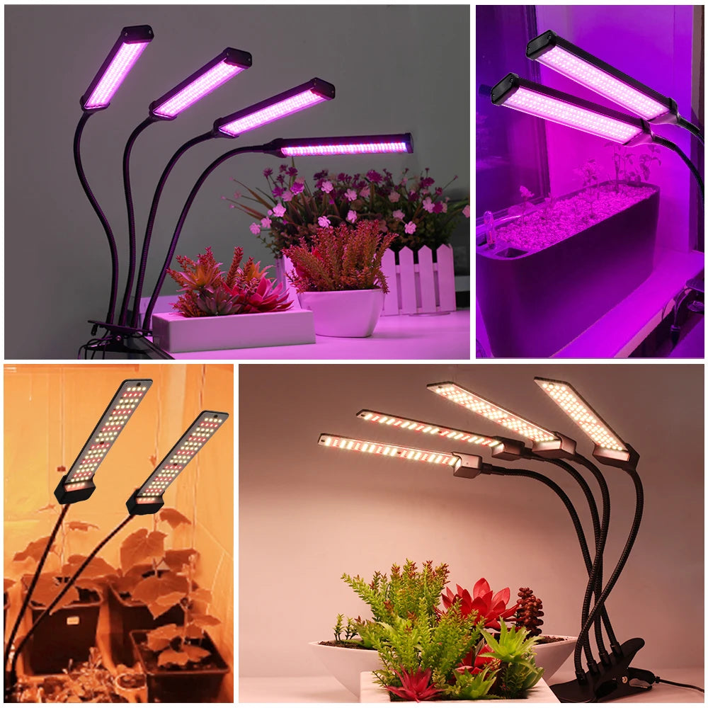 20W 40W 60W 80W LED Grow Light Full Spectrum Phyto Lamp with 3 Modes Timing Function for Indoor Flowers Plants Growth Lighting