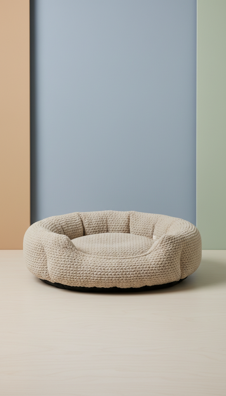 Minimalistische Haustierhöhle in Haferbeige